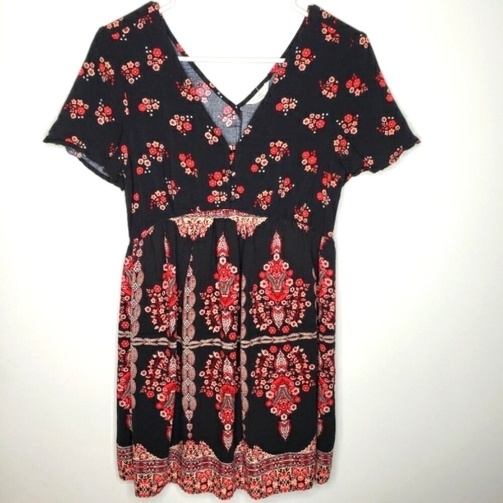 Aeropostale V Neck Short Sleeve Boho Style Dress Small